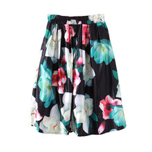 Vintage Skirts Woman Retro Red Blue Flower Bouquet Floral Print High Waist Midi Skirts Mid-Calf Skirts Womens Long Saia Feminina TIML66 TIML66
