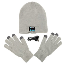 warm soft smart headset bluetooth wireless beanies hats gloves set for women men unisex caps headphone speaker TIML66