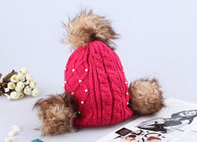 warm sweet girl hat faux fur ball knitted cap yellow hats for womenchapeu feminino orderhurry up TIML66