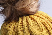 warm sweet girl hat faux fur ball knitted cap yellow hats for womenchapeu feminino orderhurry up TIML66