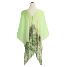 wearable chiffon scarf women thin pashmina vintage village print shawls and scarves double layers beads cover up foulard femme TIML66