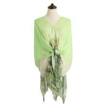 wearable chiffon scarf women thin pashmina vintage village print shawls and scarves double layers beads cover up foulard femme TIML66
