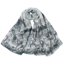 wearable chiffon scarf women thin pashmina vintage village print shawls and scarves double layers beads cover up foulard femme TIML66