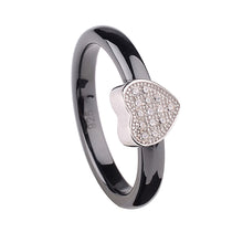 White Gold Electroplated Jewelry Heart Shaped Pendant Nano Ceramic S925 Sterling Silver Ring Polished with CZ Diamond Embedded TIML66 TIML66