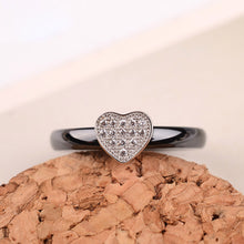 White Gold Electroplated Jewelry Heart Shaped Pendant Nano Ceramic S925 Sterling Silver Ring Polished with CZ Diamond Embedded TIML66 TIML66