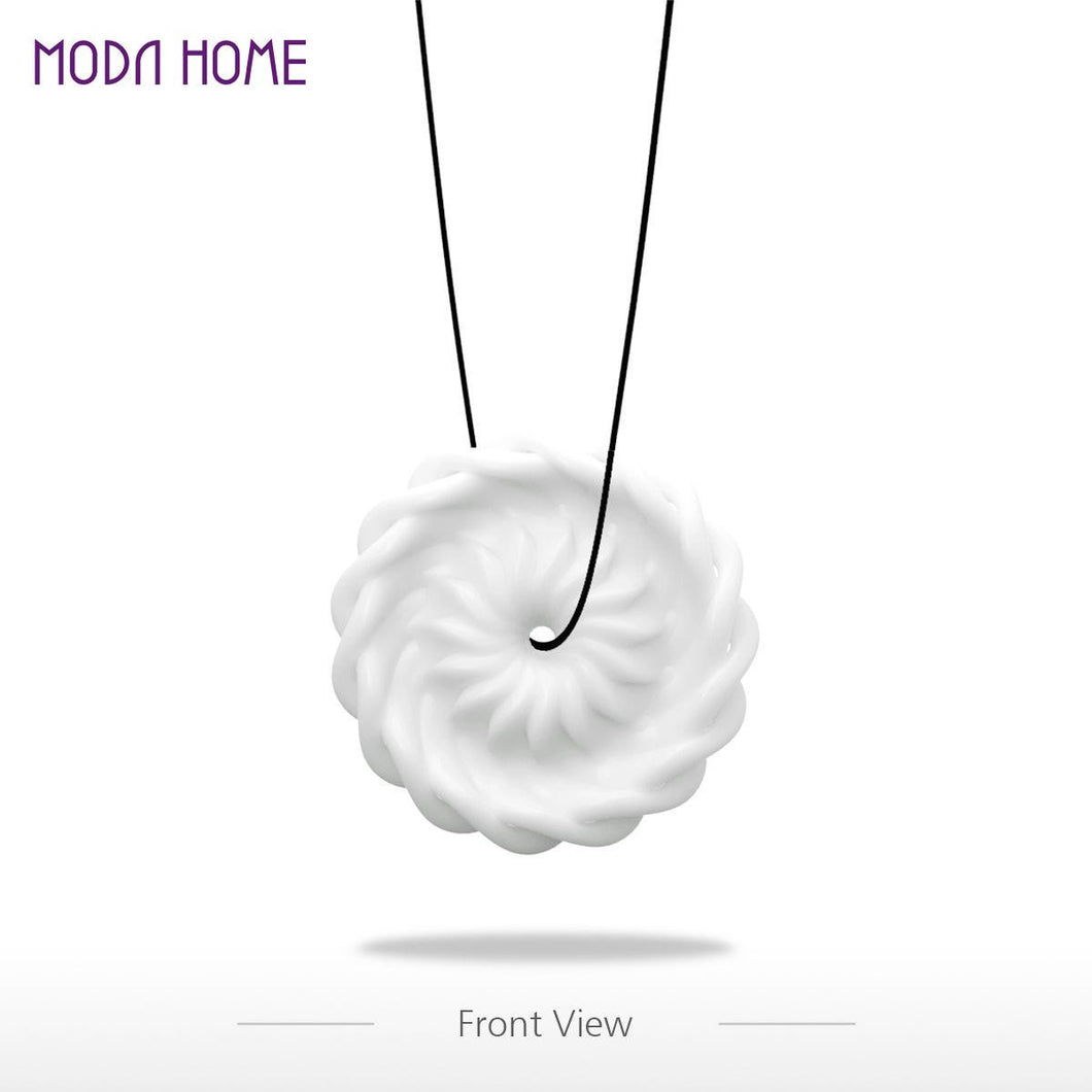 white snowflake pendant 3d printed jewelry original design unique model hippie women necklace TIML66