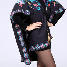 British Style Women Outwear Coat Oversized Open Front Poncho Capes Black Shawl Irregular Hem Cardigan Ponchos And Capes TIML66 TIML66