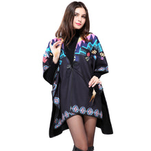 British Style Women Outwear Coat Oversized Open Front Poncho Capes Black Shawl Irregular Hem Cardigan Ponchos And Capes TIML66 TIML66