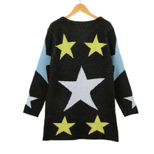Coat Women Knitted Sweater Star Pattern Round Neck Long Sleeve Women Tops Long Causal Cardigan Knitwear Blusas TIML66 TIML66
