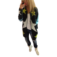 Coat Women Knitted Sweater Star Pattern Round Neck Long Sleeve Women Tops Long Causal Cardigan Knitwear Blusas TIML66 TIML66