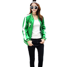 embroidery bomber jacket women long sleeve floral women basic coats causal jacket outwear TIML66