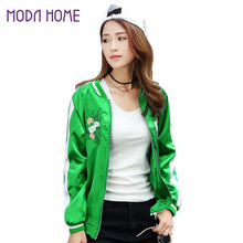 embroidery bomber jacket women long sleeve floral women basic coats causal jacket outwear TIML66