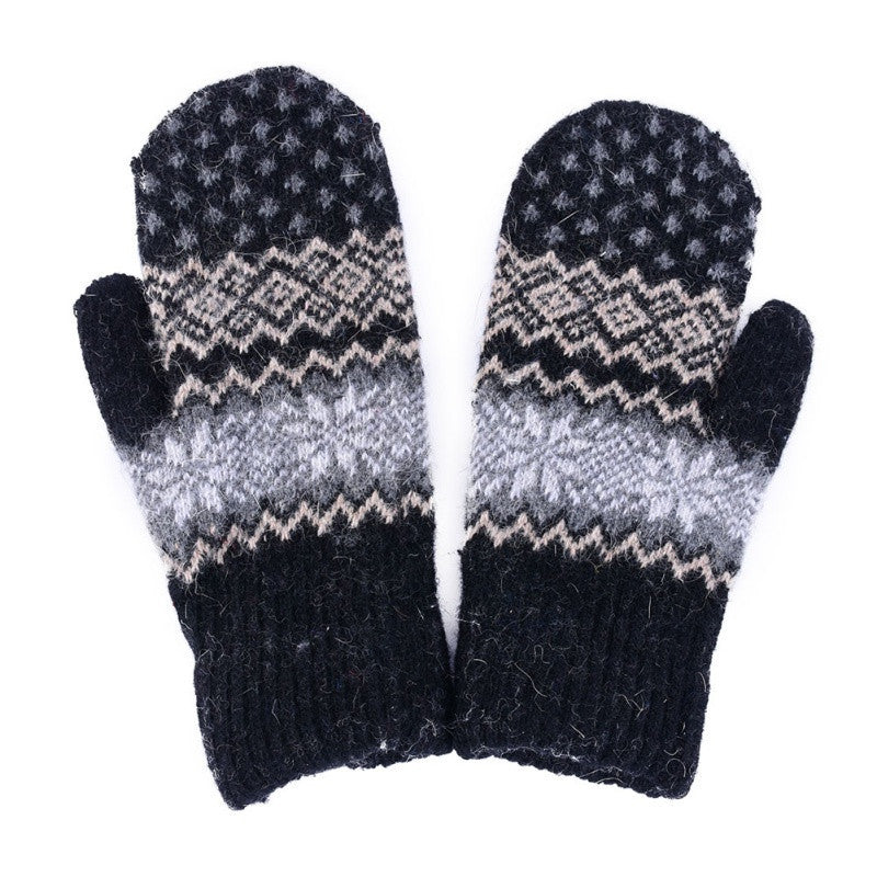 Fashion Women Men Rabbit Fur Wool Warm Gloves Full Finger Thick Mittens New TIML66