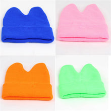 Hat Baby Kids Cute Ox Horn Knitted Wool Hats Boys Girls Warm Beanies Caps 1-9Y TIML66
