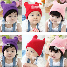 Hat Baby Kids Cute Ox Horn Knitted Wool Hats Boys Girls Warm Beanies Caps 1-9Y TIML66