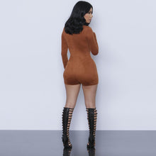 Women Sexy Elegant Suede Fabric Jumpsuit Plunge V Neck Bandage Bodysuit Casual Long Sleeve Evening Jumpsuit TIML66