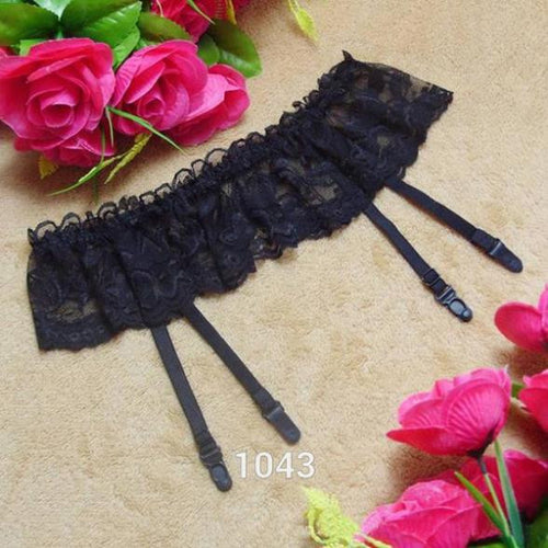 4 Colors Sexy Thongs Lace Stocking Suspender Lingeries Dual Layer Garter Belts TIML66