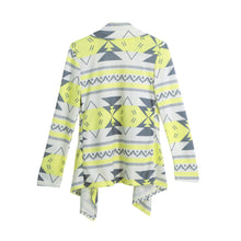 women basic coats knitted cardigan striped geometric print asymmetric open front casual thin coat abrigos mujer TIML66