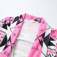 women basic coats knitted cardigan striped geometric print asymmetric open front casual thin coat abrigos mujer TIML66