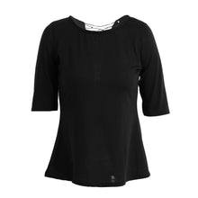Women Black T-Shirt Lace Up Tunic Top Half Sleeves T shirt Feminina Split Hem Slim Casual Tee Womens Tops  TIML66 TIML66
