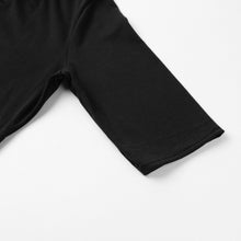 Women Black T-Shirt Lace Up Tunic Top Half Sleeves T shirt Feminina Split Hem Slim Casual Tee Womens Tops  TIML66 TIML66