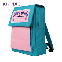 women canvas backpack contrastcolor large capacity zippercover adjustable strap laptop bag casual school travel bag TIML66