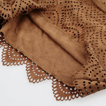 women faux suede shorts retro lace up hollow out zipperclosure sexy women shorts feminino brown TIML66