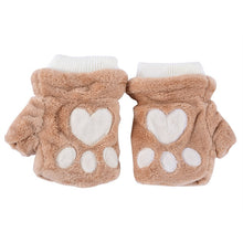 Girls Fingerless Warm Fur Fleece Gloves Cute Mittens Wrist Glove 6 Colors TIML66