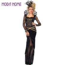 women halloween costumes sexy disfraces adultos role play evil queen dress stand neck slit front lace gem belt cosplay clothes TIML66