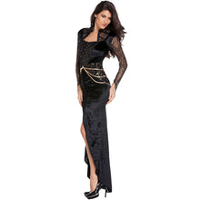 women halloween costumes sexy disfraces adultos role play evil queen dress stand neck slit front lace gem belt cosplay clothes TIML66