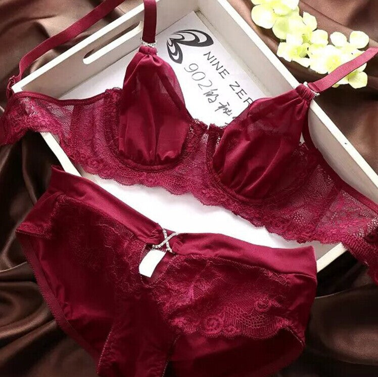 women lace bra push up underwire brassiere bra set panty underwear lingerie TIML66
