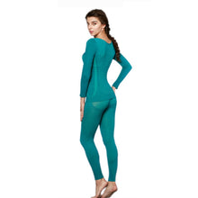 Women Lace V Neck Thermal Underwear Set Top and Pants Long Johns Sets Pajamas Sleepwear TIML66