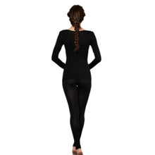 Women Lace V Neck Thermal Underwear Set Top and Pants Long Johns Sets Pajamas Sleepwear TIML66