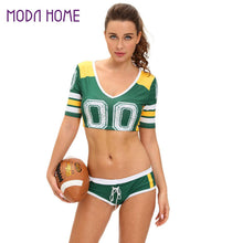 Women Ladies Costume Sets Number Contrast Striped Cropped Top Panty Crop Suit Women Cheerleading Girls Uniform Ensemble  TIML66 TIML66