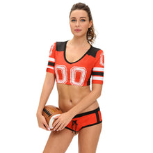 women ladies costume sets numbercontrast striped cropped top panty sport suit women cheerleading girls uniform ensemble femme TIML66
