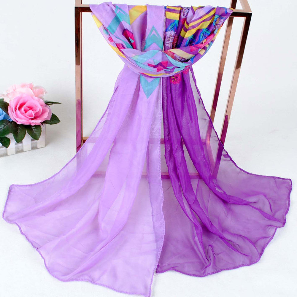 women long bohemian chiffon scarf lady floral beach shawl sjaals cute bufandas pashmina elegant thin voile scarves TIML66