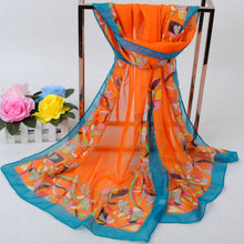 Women Long Bohemian Chiffon Scarf Lady Floral Beach Shawl Wraps Cute Bufandas Pashmina Elegant Thin Voile Scarves  TIML66 TIML66