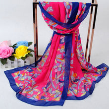 Women Long Bohemian Chiffon Scarf Lady Floral Beach Shawl Wraps Cute Bufandas Pashmina Elegant Thin Voile Scarves  TIML66 TIML66