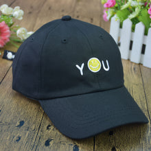 women men 5 panel baseball caps embroidered letters smiley face emoticon hip hop sports full cap snapback hat white black pink TIML66