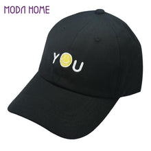 women men 5 panel baseball caps embroidered letters smiley face emoticon hip hop sports full cap snapback hat white black pink TIML66
