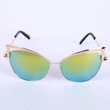 Women Metal Frame Sexy Cat Eye Sunglasses Coating Vintage Sun Glasses Oculos de grau Femininos UV400 LY6 TIML66