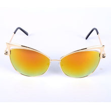 Women Metal Frame Sexy Cat Eye Sunglasses Coating Vintage Sun Glasses Oculos de grau Femininos UV400 LY6 TIML66