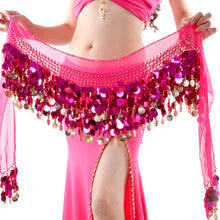 Women New Belly Dance Costume Hip Scarf Wrap Sequins Belt 58 Coins Chiffon Skirt  TIML66