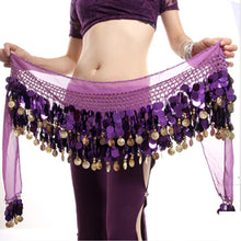 Women New Belly Dance Costume Hip Scarf Wrap Sequins Belt 58 Coins Chiffon Skirt  TIML66