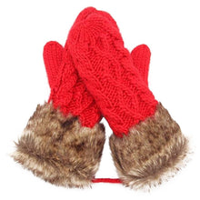 women ragwool rag wool gloves hang neck mittens knitted warm fur glove 11 colors TIML66