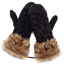 women ragwool rag wool gloves hang neck mittens knitted warm fur glove 11 colors TIML66