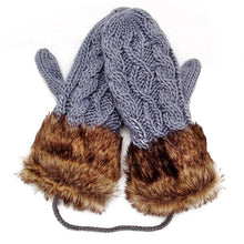 women ragwool rag wool gloves hang neck mittens knitted warm fur glove 11 colors TIML66