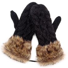women ragwool rag wool gloves hang neck mittens knitted warm fur glove 11 colors TIML66