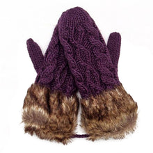 women ragwool rag wool gloves hang neck mittens knitted warm fur glove 11 colors TIML66