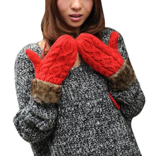 women ragwool rag wool gloves hang neck mittens knitted warm fur glove 11 colors TIML66
